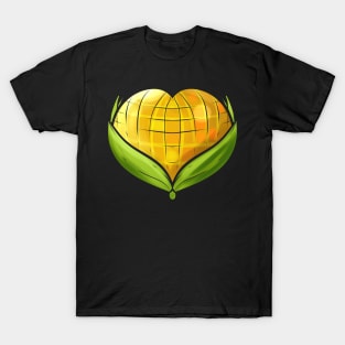 Corn On the Cob In Heart Shape - Vegetarian - Go Vegan T-Shirt